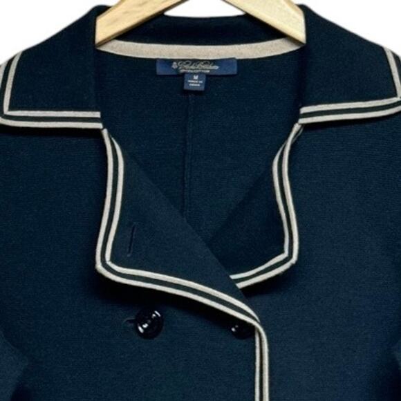 Brooks Brothers Navy Cardigan with White Trim - Picture 3 of 10